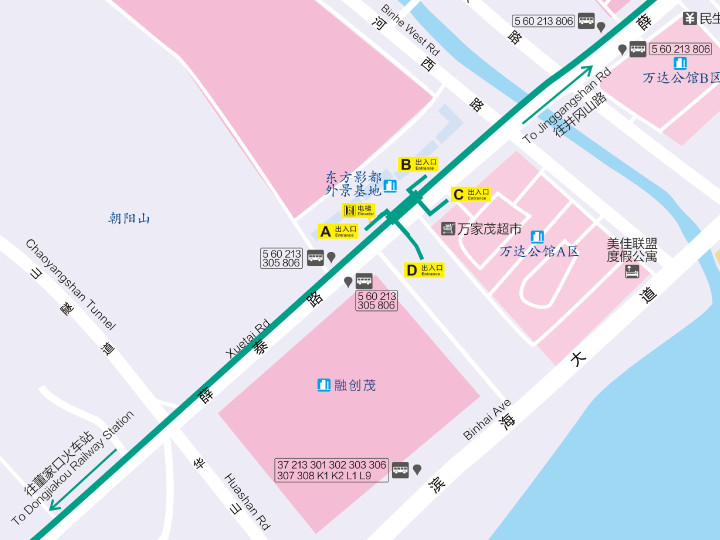 5路 60路 213路 305路 806路 (黄海学院-珠山路) (安子公交枢纽站